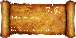 Teke Gergely névjegykártya